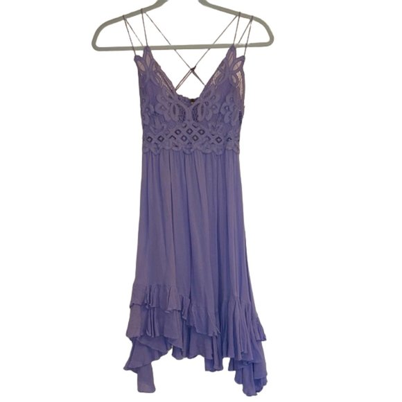 Free People XS Lilac Lace Mini Dress - Picture 2 of 4